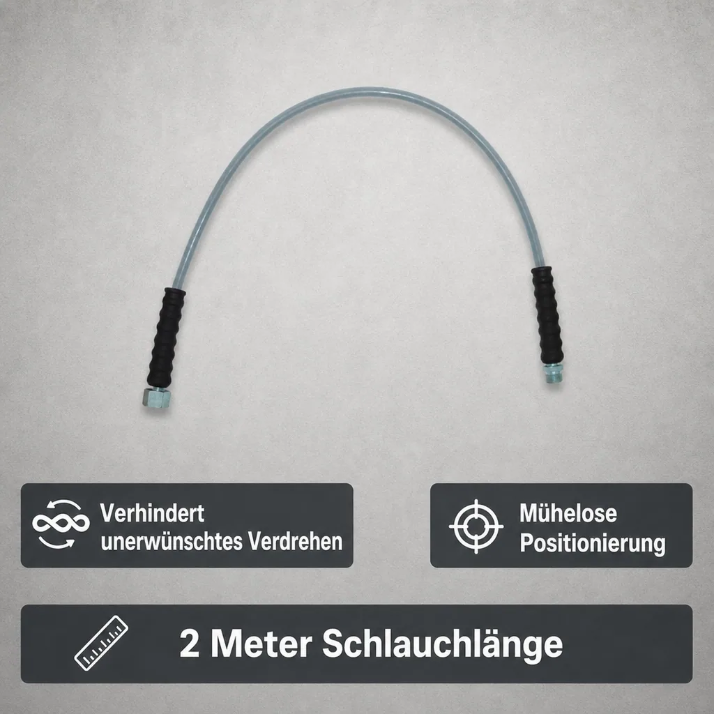 Hochdruckschlauch - CO2 für Schankanlage - 2m Sechskant und Außengewinde