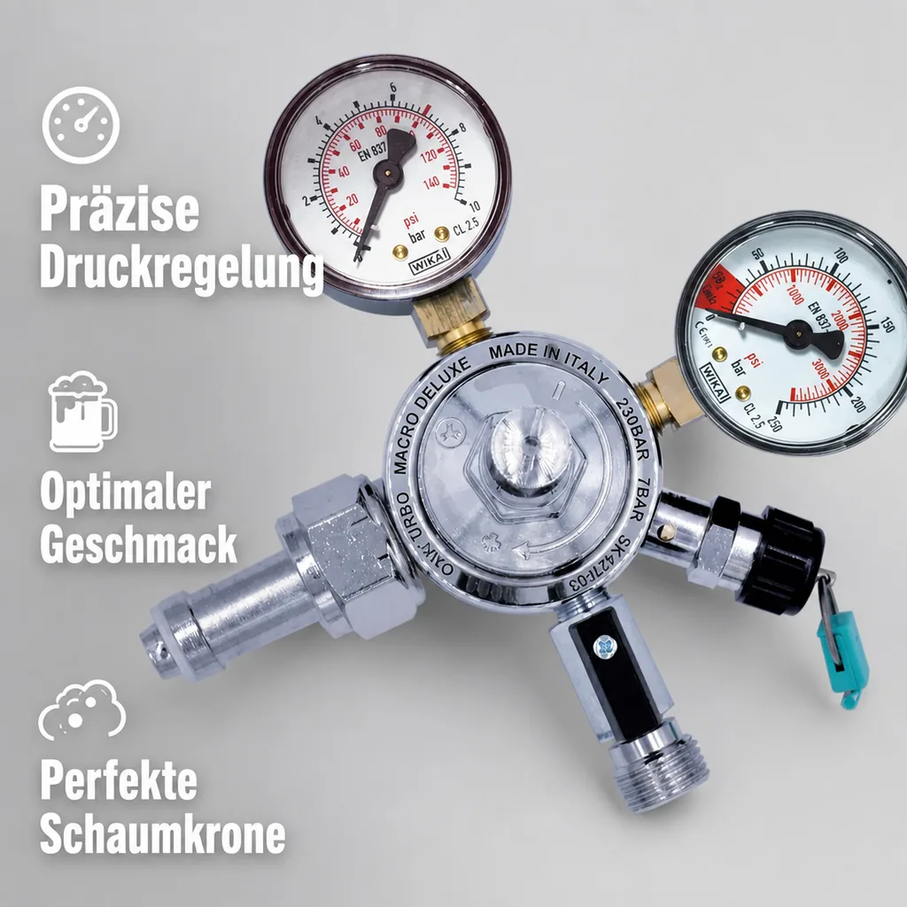 Druckregler, Gasdruckregler, CO2 Druckminderer - für AFG, 1-leitig, 7bar