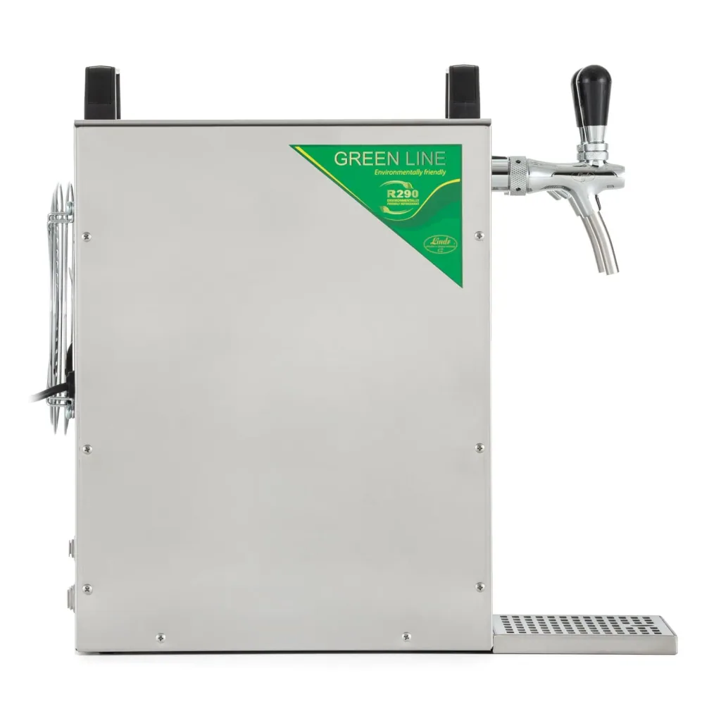 Zapfanlage, Bierzapfanlage Kontakt 70/K, 2-leitig Trockenkühlgerät aus Edelstahl, 90 Liter/h, mit Membranpumpe, Green Line