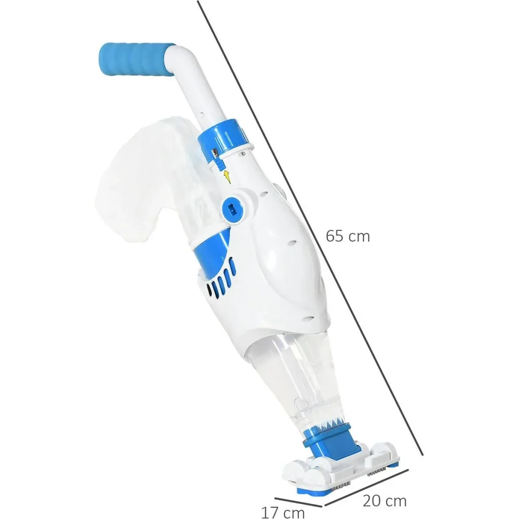 Elektrischer Poolreiniger, kabellos & wasserdicht, Blau+Weiß, 65 x 20 x 17 cm