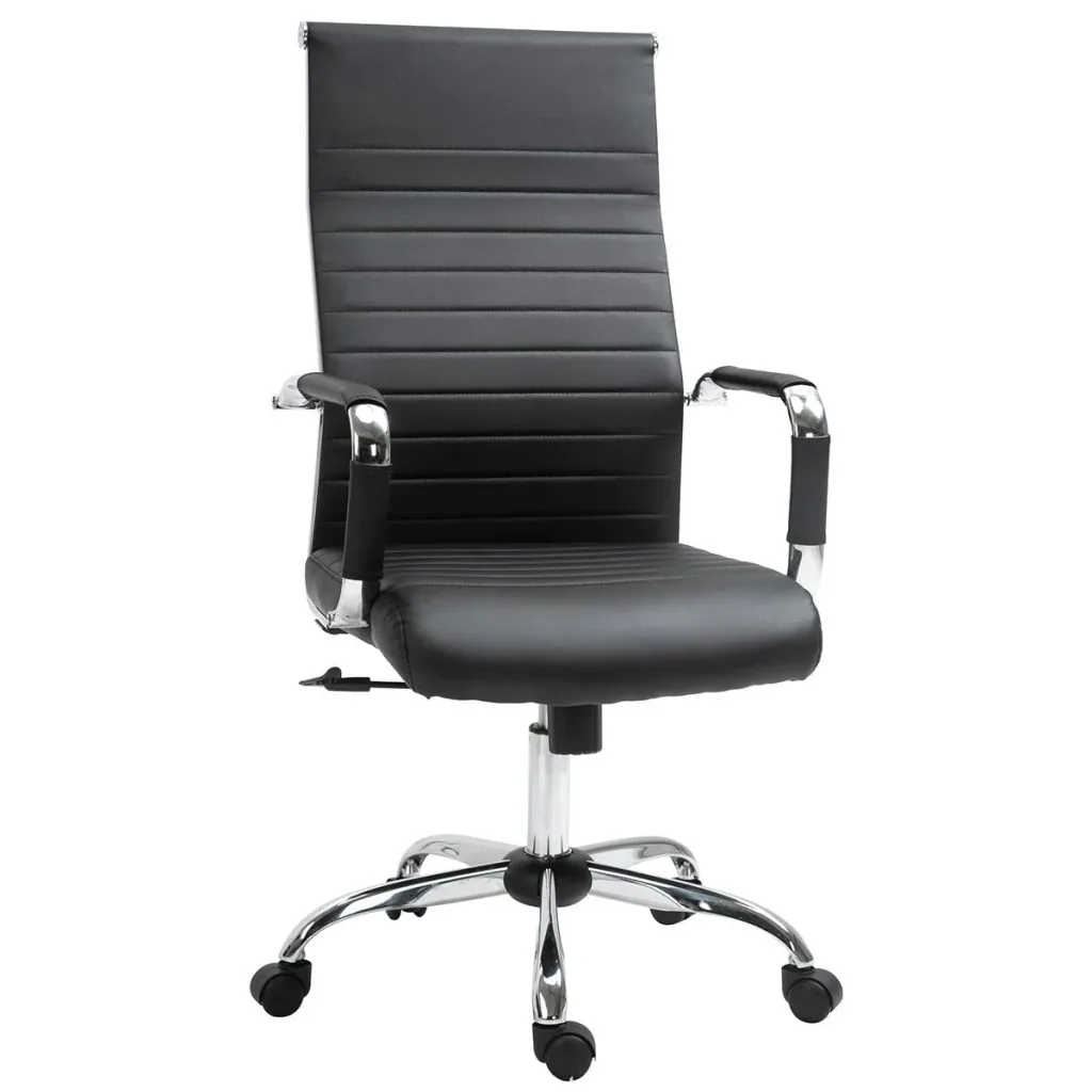 Bürostuhl Gaming Drehstuhl Chefsessel Wippfunktion höhenverstellbar gepolstert ergonomisch PU-Leder Schaumstoff Schwarz