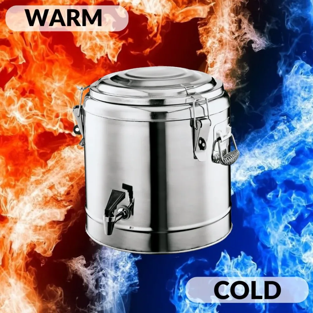 Thermobehälter, Thermogetränkebehälter, Getränkebehälter mit Zapfhahn - Chromnickelstahl, 8L