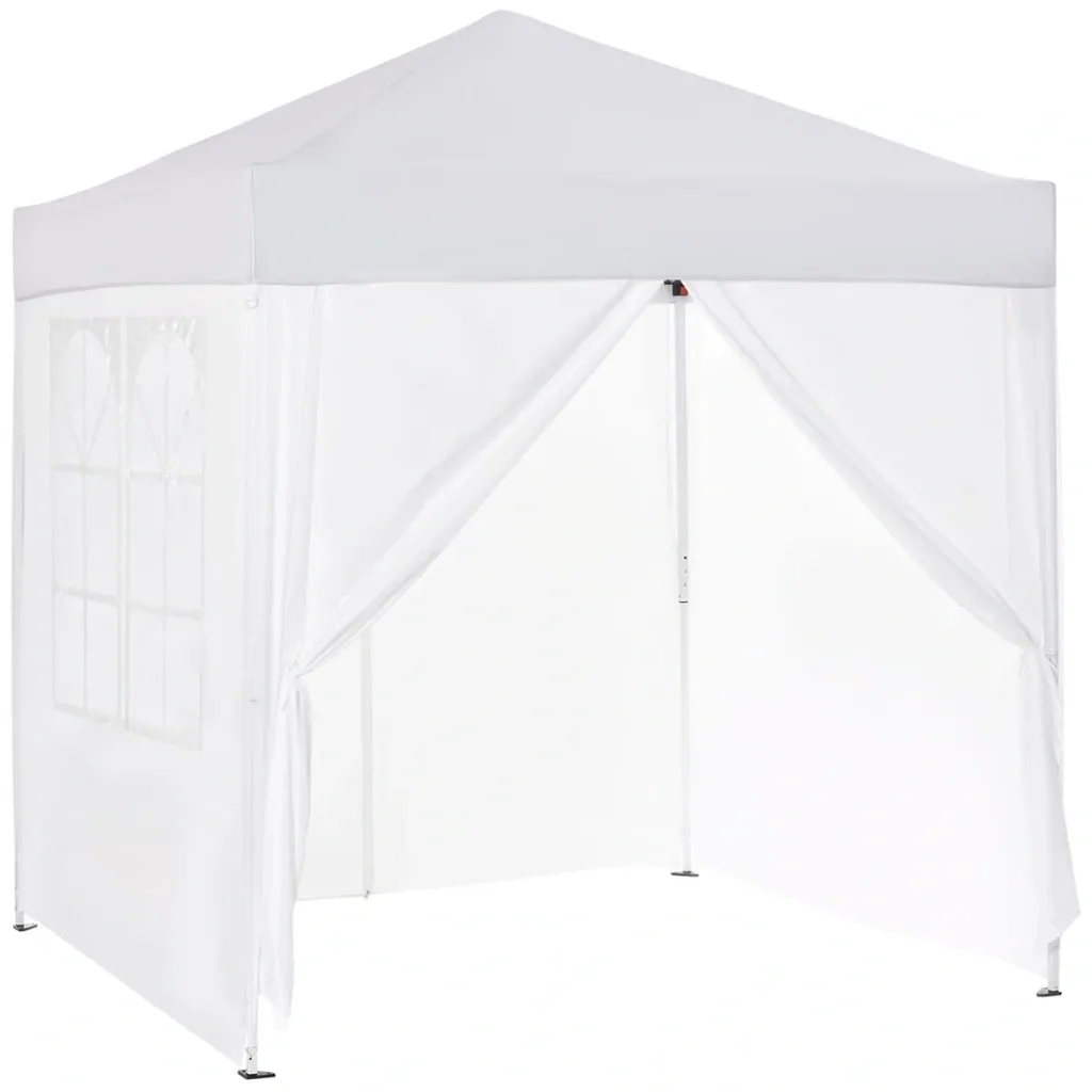 Pavillon 3x3m Faltpavillon 4 Seitenwände mit Fenster Tür mit Reißverschluss Festzelt Gartenzelt Pop-Up-Pavillon inkl. He