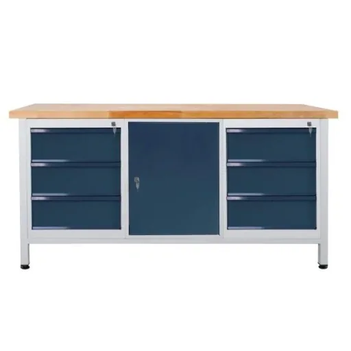 Werkbank / Werktisch 6 Schubladen, 1 Tür, L1700xB600xH840mm