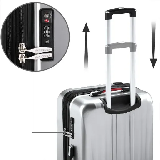 Hartschalenkoffer Ikarus Silber M in ABS 38l 55x35x20cm