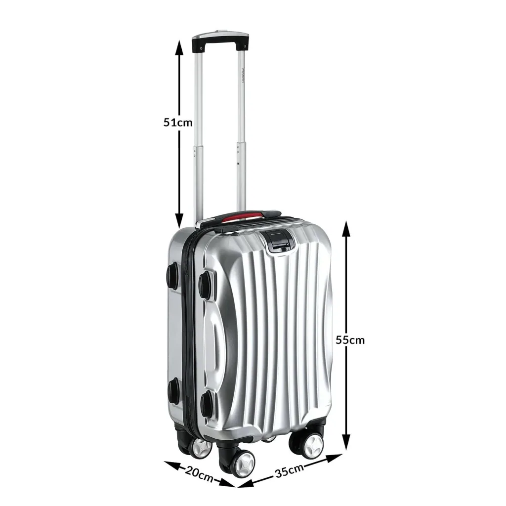 Hartschalenkoffer Ikarus Silber M in ABS 38l 55x35x20cm