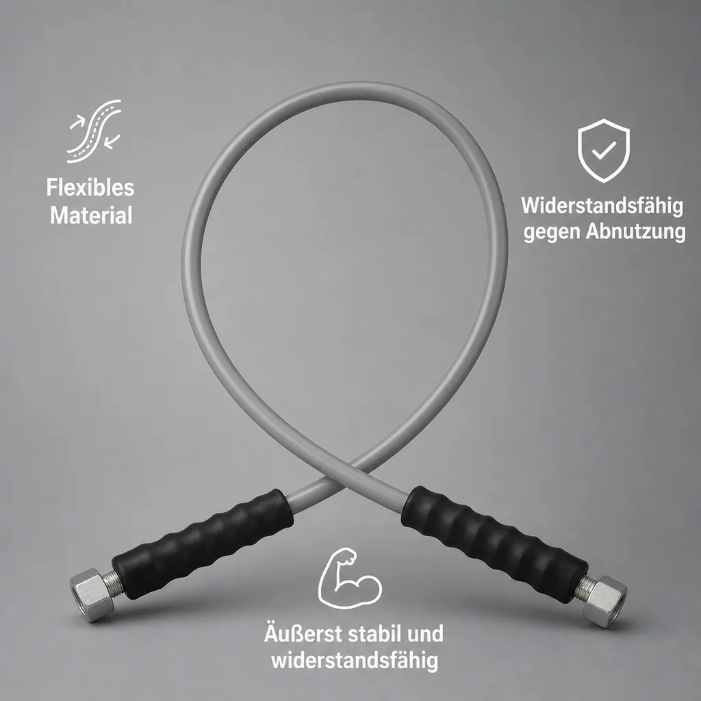 Hochdruckschlauch, Gasschlauch - CO2 für Wandarmatur, 1m - 2 x Sechskantmutter