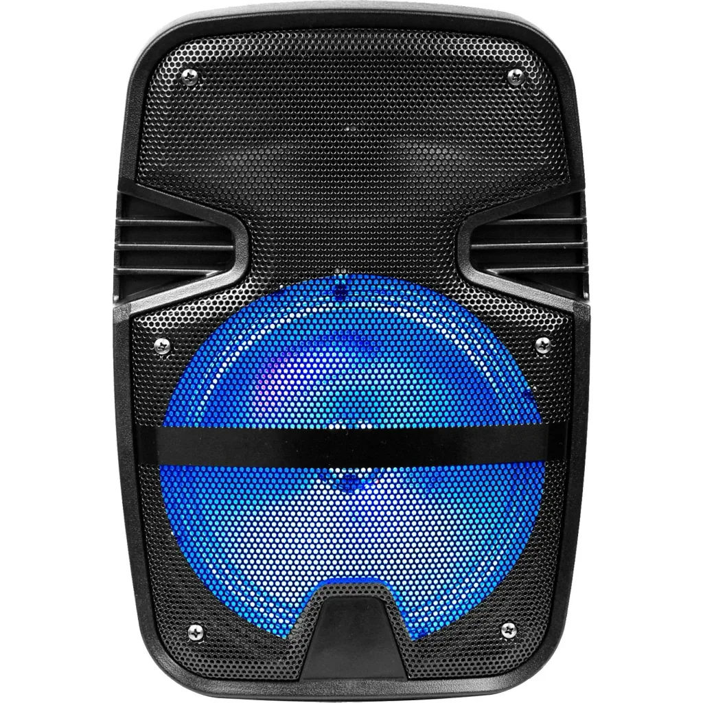 VT-6208 Mobiler batteriebetriebener Lautsprecher mit Bluetooth, kabelgebundenem Mikrofon und LED-Lichteffekt - RGB - 15W