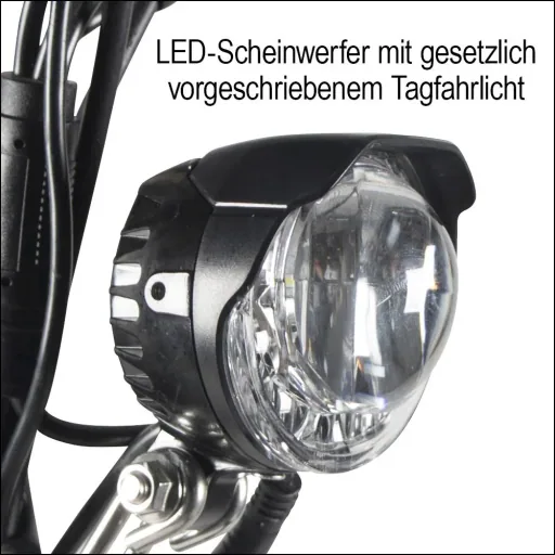 E-Roller "Camper" Safety 20 km/h inklusive Einkaufskorb, Blinkanlage und Gepäck-Case schwarz