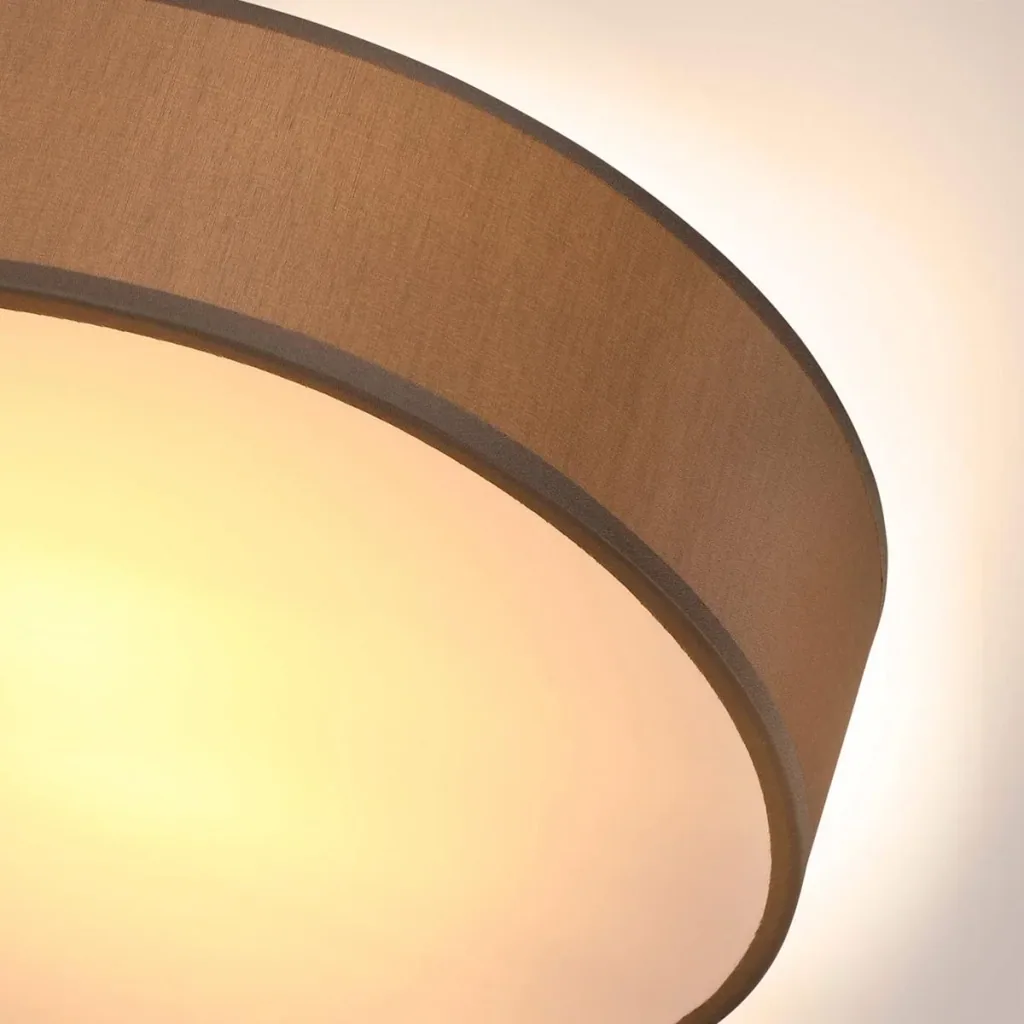 Deckenleuchte - Taupe - Stoff - Ø38cm