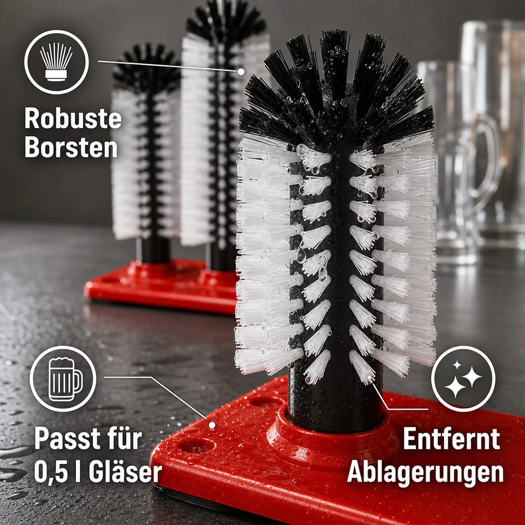 Gläserspülbürste, Gläserspülbürstengarnitur - GR-2 - 2 x 18 + 1 x 24 cm