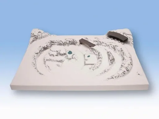 Fertiggelände Interlaken - 75 x 50,5 cm, ca. 13 cm hoch, aus Struktur-Hartschaum, Spur Z, inklusive Gleisplan