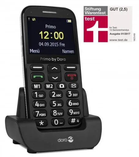Großtastenhandy Primo 366 schwarz, mit Tischladefunktion, Bluetooth, Taschenlampe, FM-Radio, Stand-by-Zeit bis 12 Tage