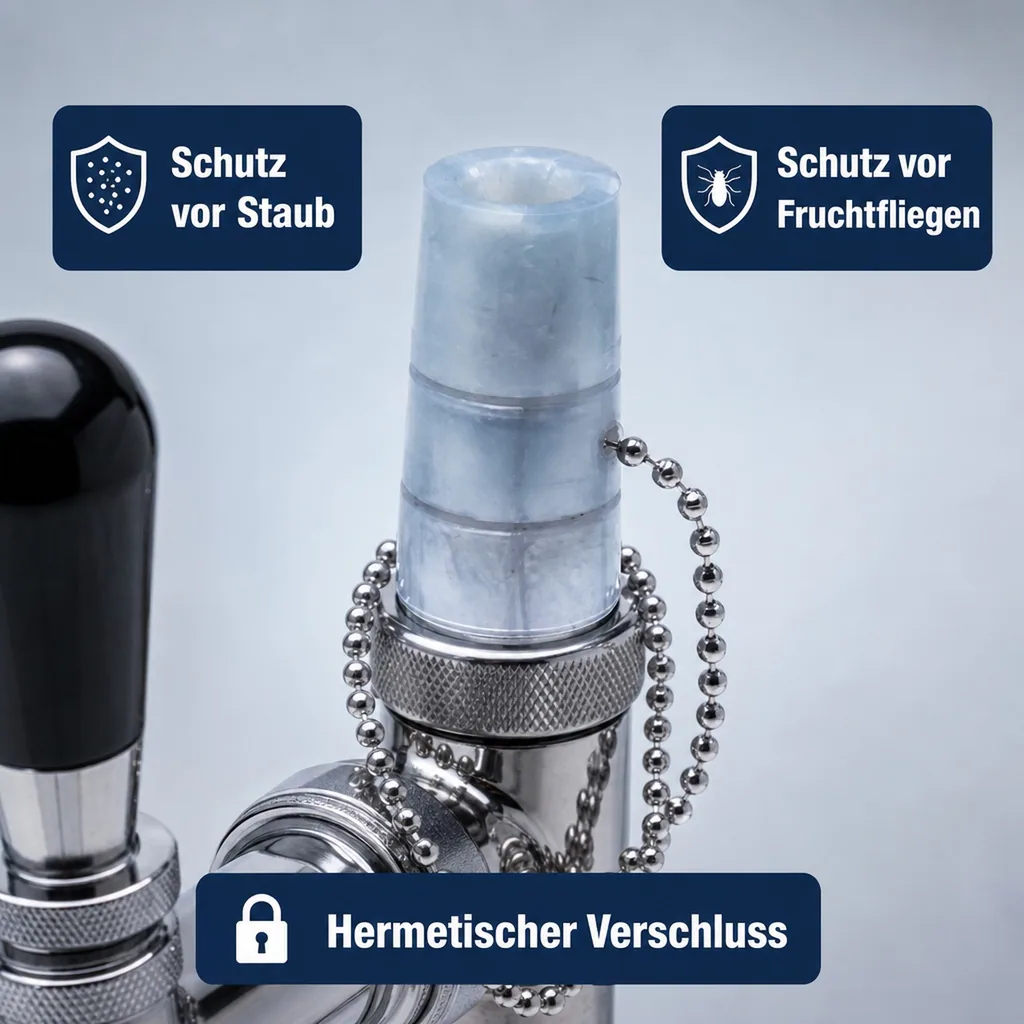 Zapfhahnverschluss für Bierzapfhähne, Farbe: Silber-/silberfarbene Kette
