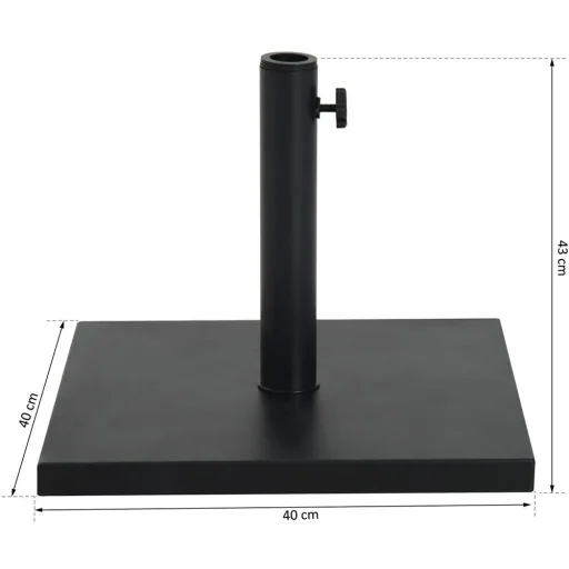 Sonnenschirmständer Schirmständer Schirmhalter Schirmfuß 11kg Ø35/Ø38/Ø48 mm Schwarz 40 x 40 x 43 cm