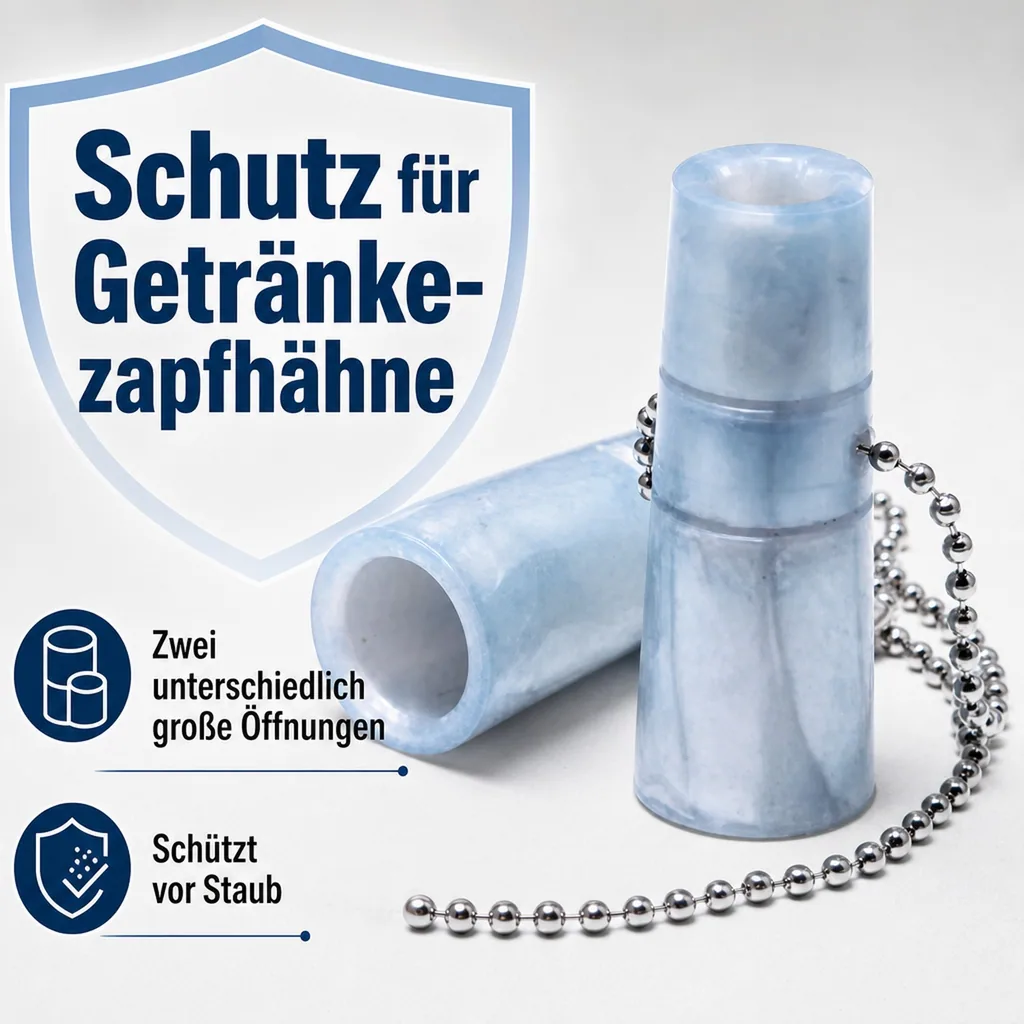 Zapfhahnverschluss für Bierzapfhähne, Farbe: Schwarz-/silberfarbene Kette
