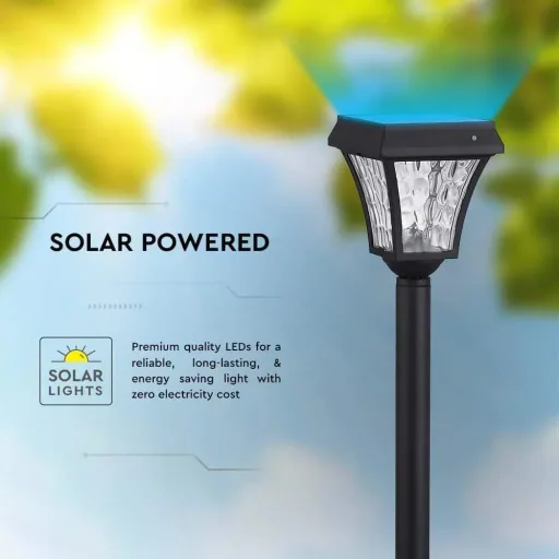 VT-984 Valencia Solar-Gartenpfosten Solar-LED-Lampe - 3 Lichtfarben