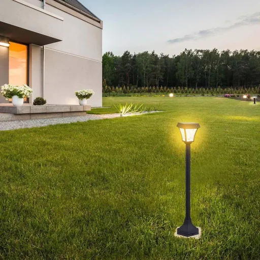 VT-984 Valencia Solar-Gartenpfosten Solar-LED-Lampe - 3 Lichtfarben