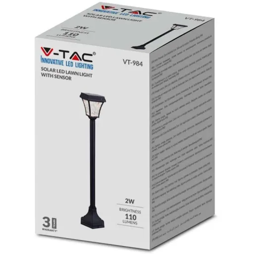 VT-984 Valencia Solar-Gartenpfosten Solar-LED-Lampe - 3 Lichtfarben