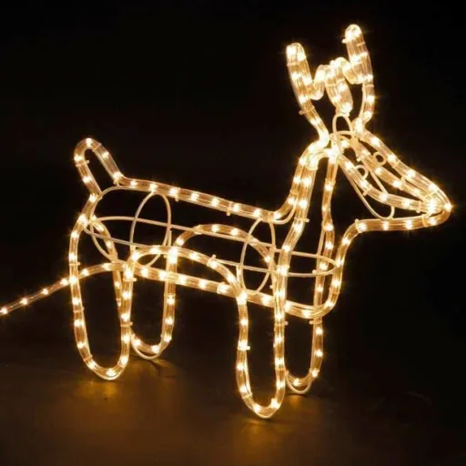 Weihnachtsbeleuchtung Rentier mit Schlitten - Warm White