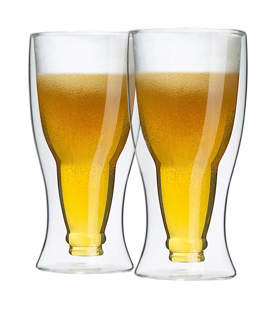 Biergläser, doppelwandig, 2er-Set