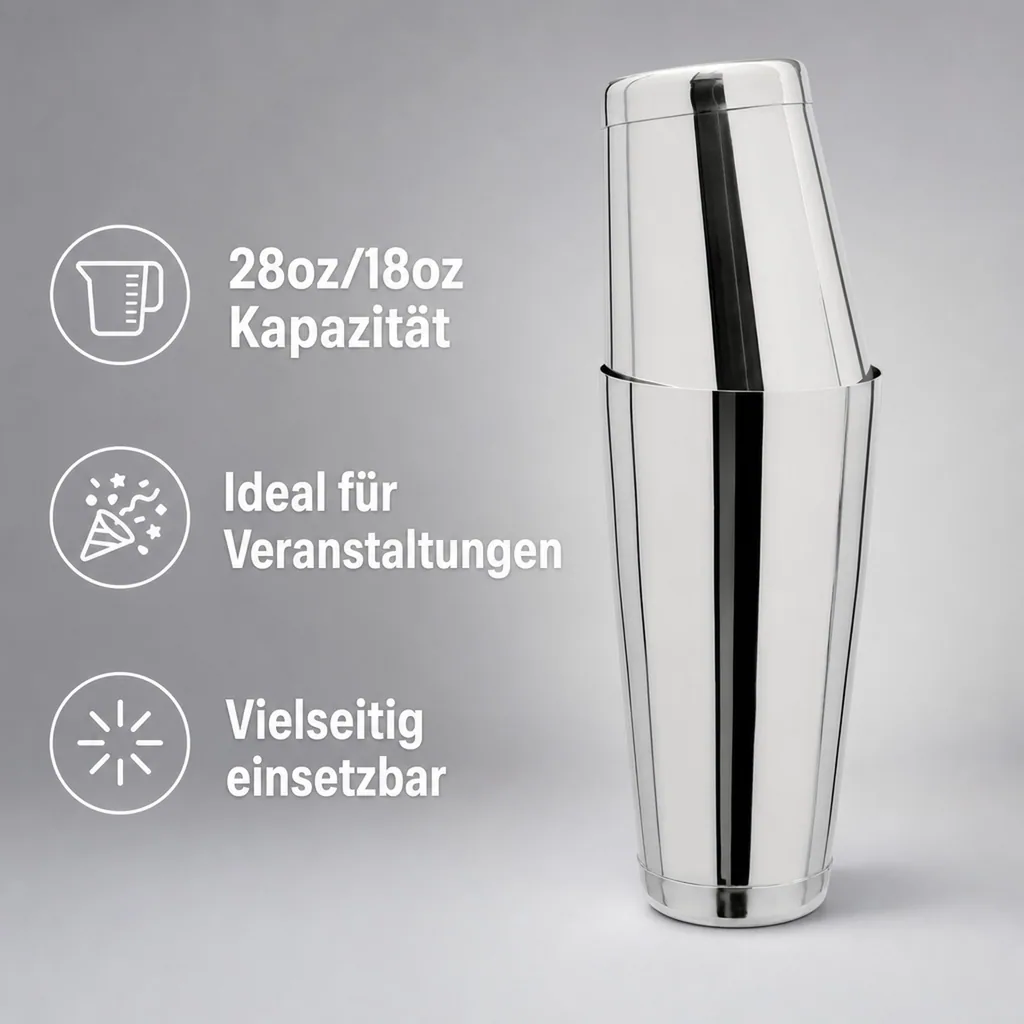 TIN in TIN Shaker, Edelstahl 28oz/18oz
