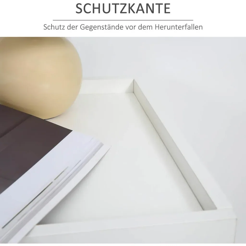 Nachttisch mit Schublade Nachtschrank stapelbar Schubladenschrank Schlafzimmer Nachtkommode Spanplatte Weiß+Natur 50 x 4