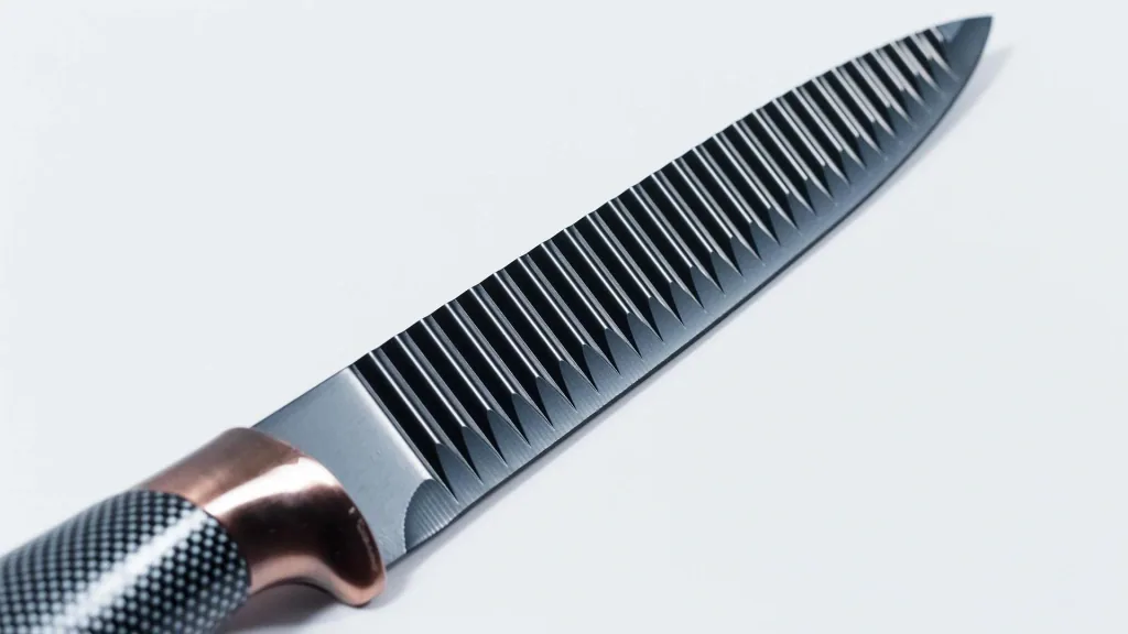 Messer-Set mit Messerblock, in Carbon-Optik, Schwarz/ Roségoldfarben, 6-teilig
