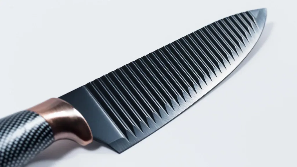Messer-Set mit Messerblock, in Carbon-Optik, Schwarz/ Roségoldfarben, 6-teilig