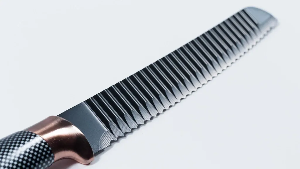 Messer-Set mit Messerblock, in Carbon-Optik, Schwarz/ Roségoldfarben, 6-teilig