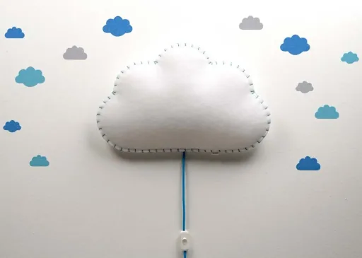 Buokids Softlampe Nachtlicht/Wandlampe Wolke, Ausführung: Schnur & Stecker; Farbe der Naht: gelb