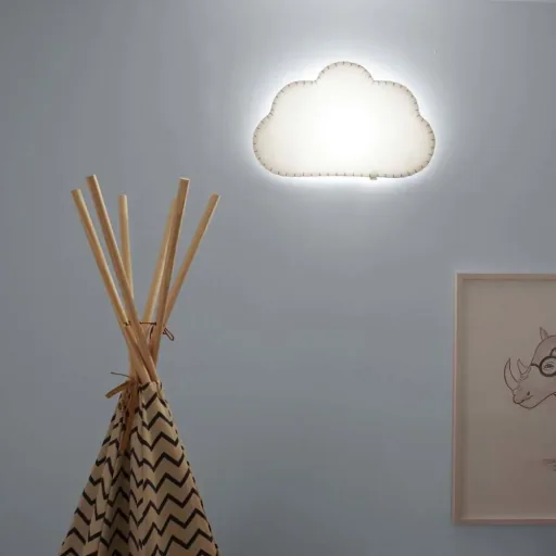 Buokids Softlampe Nachtlicht/Wandlampe Wolke, Ausführung: Schnur & Stecker; Farbe der Naht: gelb