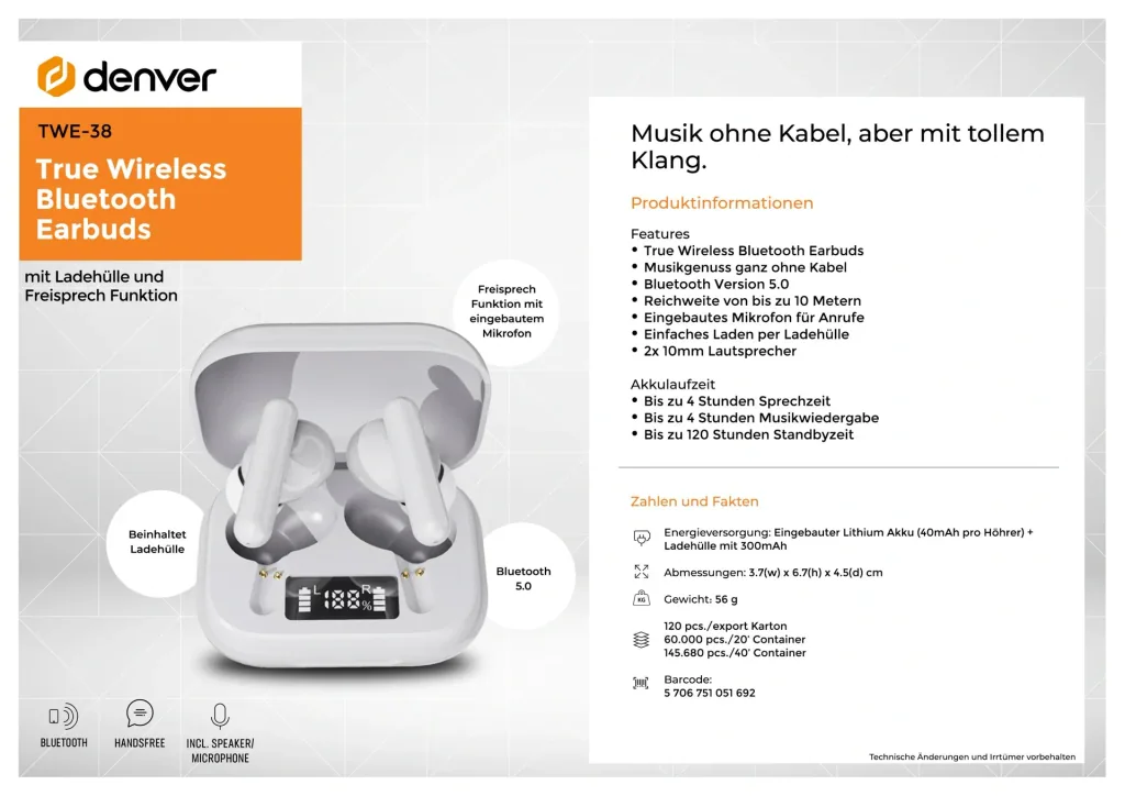 Bluetooth Kopfhörer, mit Mikrofon und Ladebox, schnurlos
