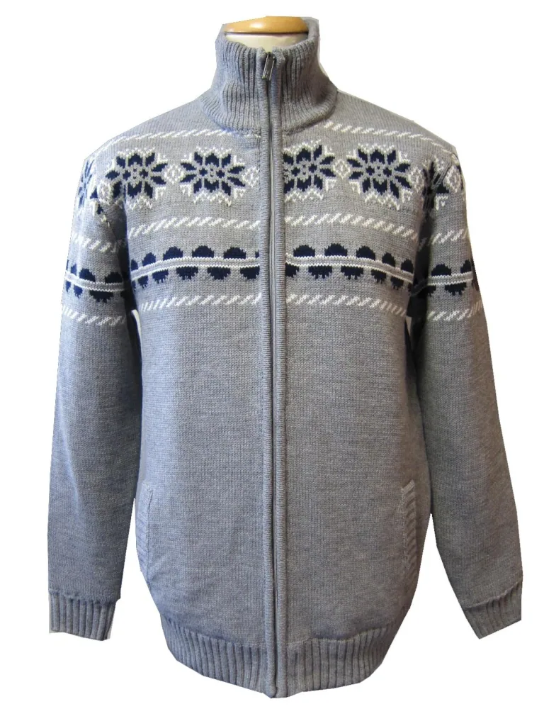 Strickjacke gefüttert, Farbe hellgrau, Gr.4XL