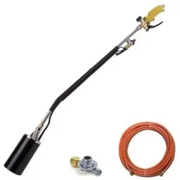 Toolland Gas Unkrautbrenner mit Piezo-Zündung - Komplettes Set mit Gasflaschenwagen QT118