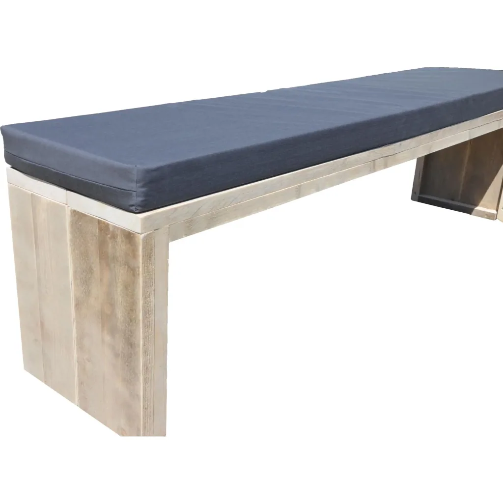 Gartenbankgerüst Holz 220 cm inkl. Wasser- und schmutzabweisendem Kissen Anthrazit