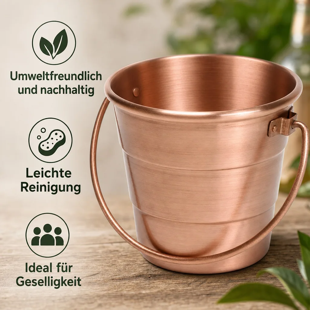 Bierwärmer, Kupfereimer - Hält die Temperatur von Bier und anderen Getränken aufrecht