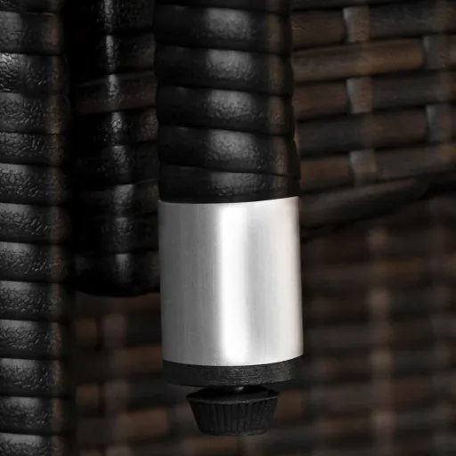 Gartengarnitur 13-teilige stapelbare Polyrattan-Stuhlgarnitur Bali braun