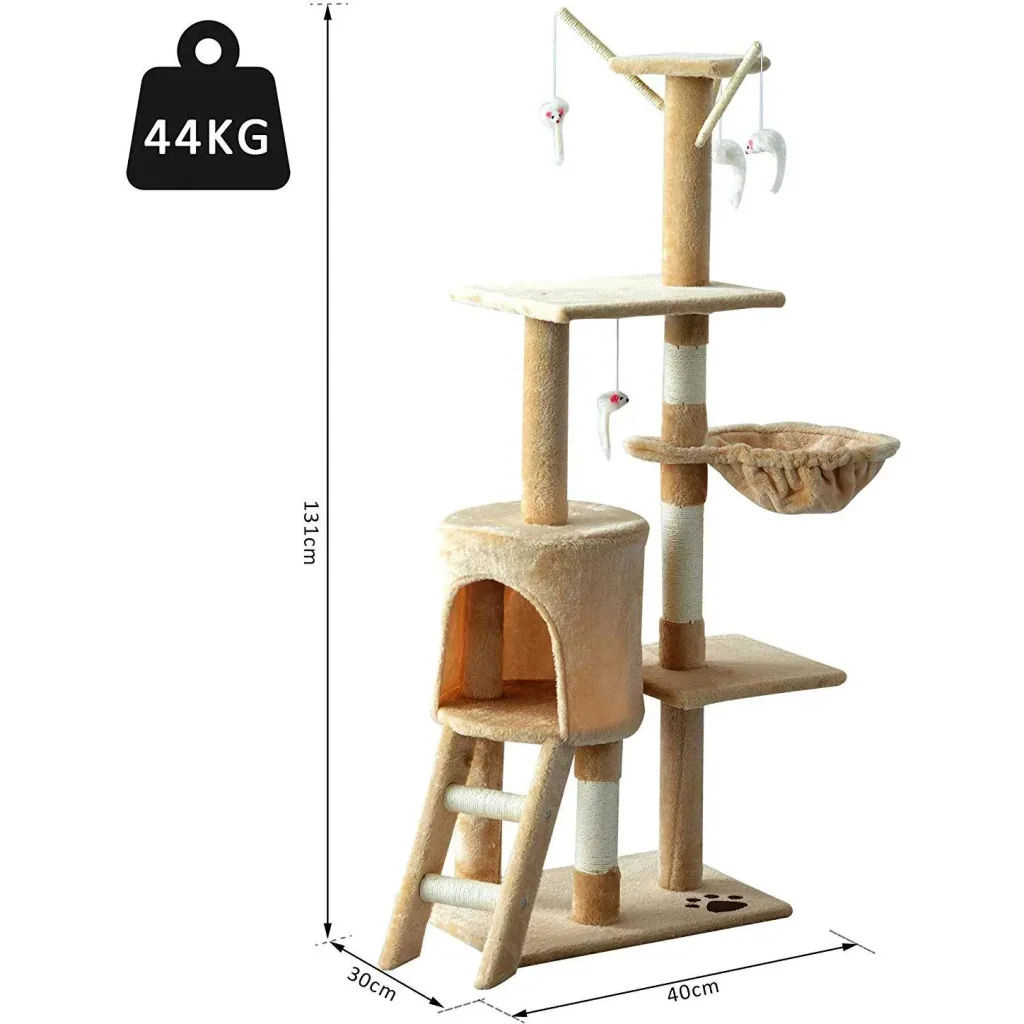 Katzenbaum Kratzbaum Katzenkratzbaum Kletterbaum 4 Spielzeug Beige
