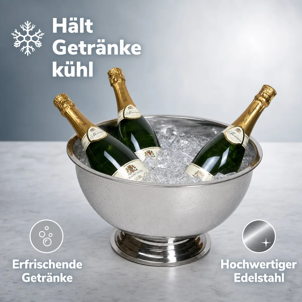 Sekt & Champagner - Sektkühler - Champagnerbowl - Edelstahl