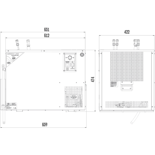 Zapfanlage, Bierzapfanlage AS-110, 2-leitig, Durchlaufkühler, Nasskühler - Untertheke, Green Line