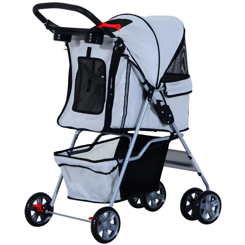 Hundewagen Hundebuggy Hunde Pet Stroller Buggy Grau
