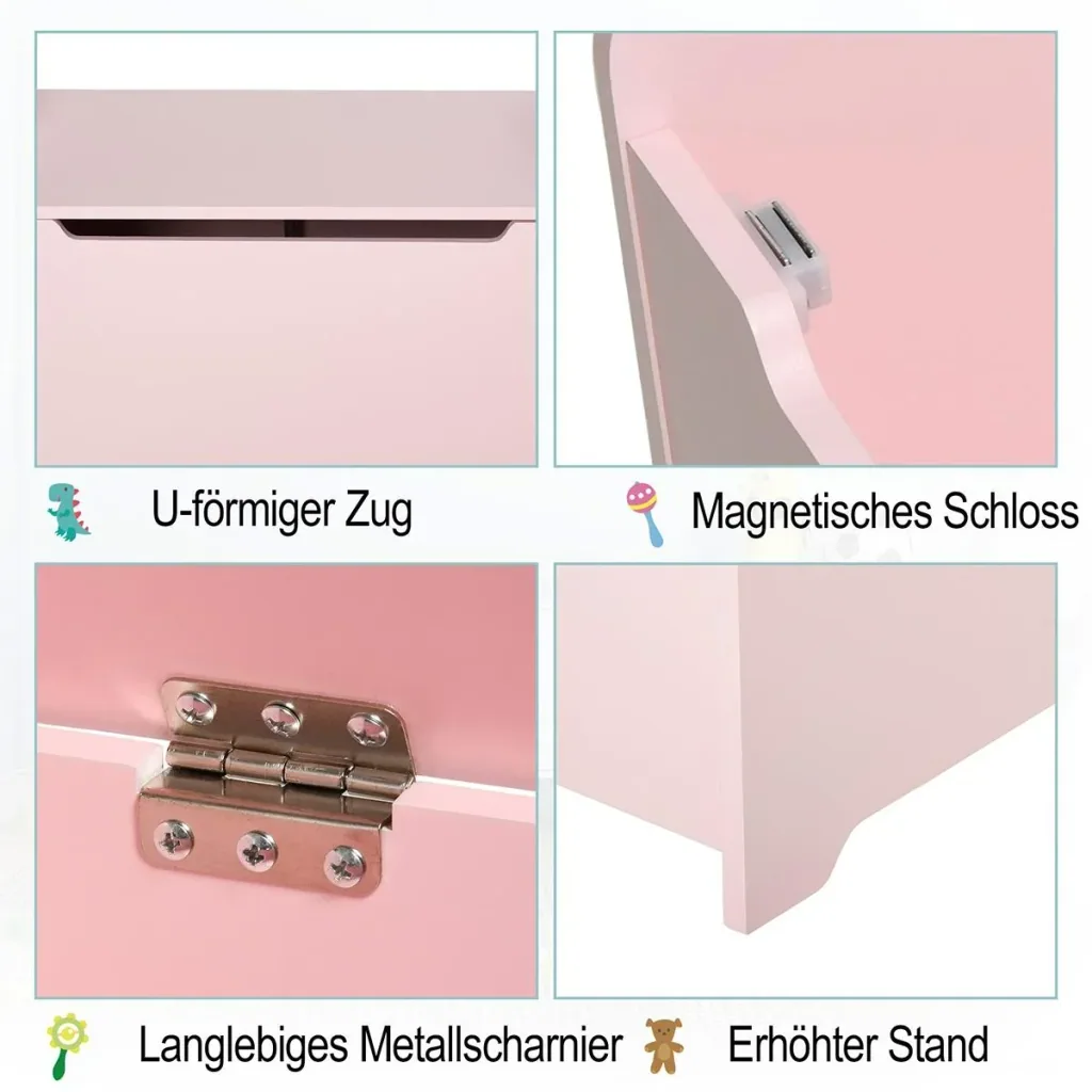 Kindersitzbank 2in1 mit Stauraum rosa