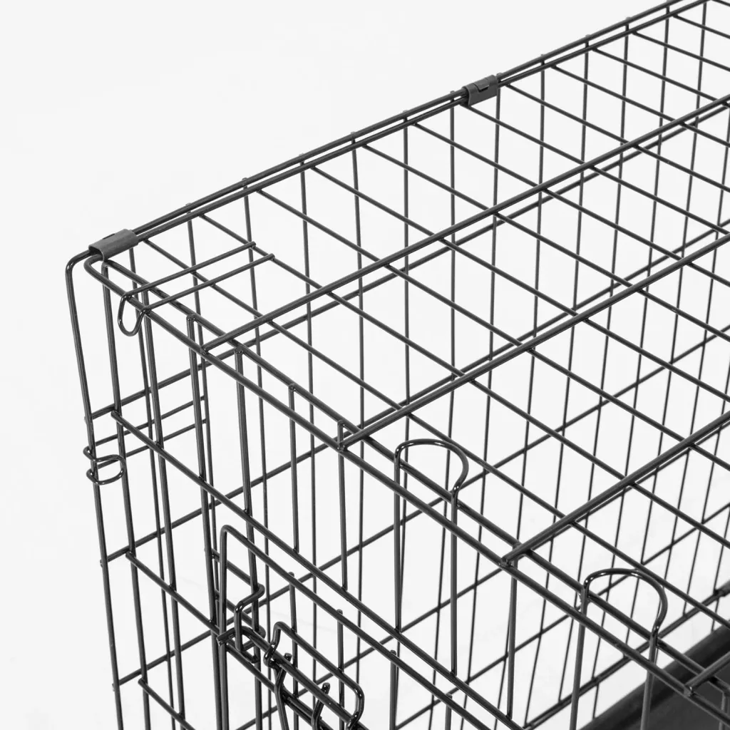 Hunde Transportkäfig Transportbox Drahtkäfig Hundebox Käfig Schwarz L