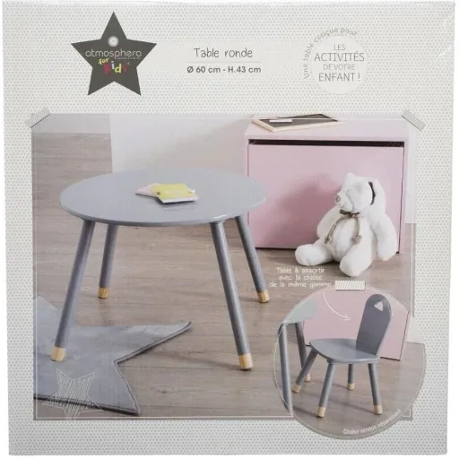 NL Kindertisch Rund - grau - 60x60x43 cm