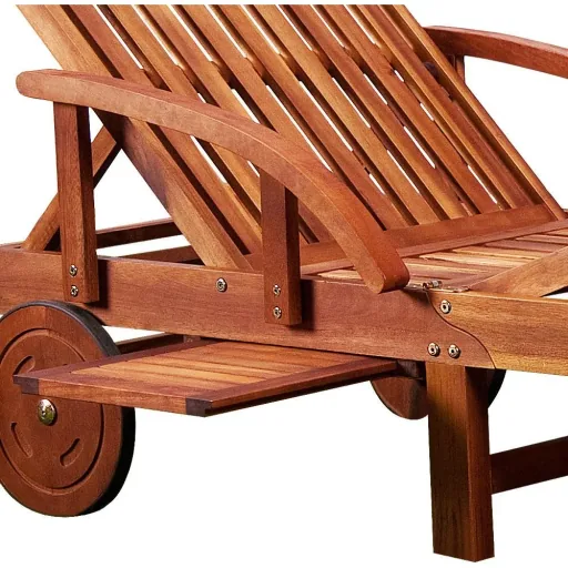 Liegestuhl klappbar 195.5cm MIT Ablagetisch - Akazienholz