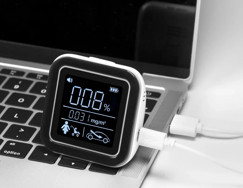 Überwachungsmonitor für Luftqualität mit LCD-Anzeige