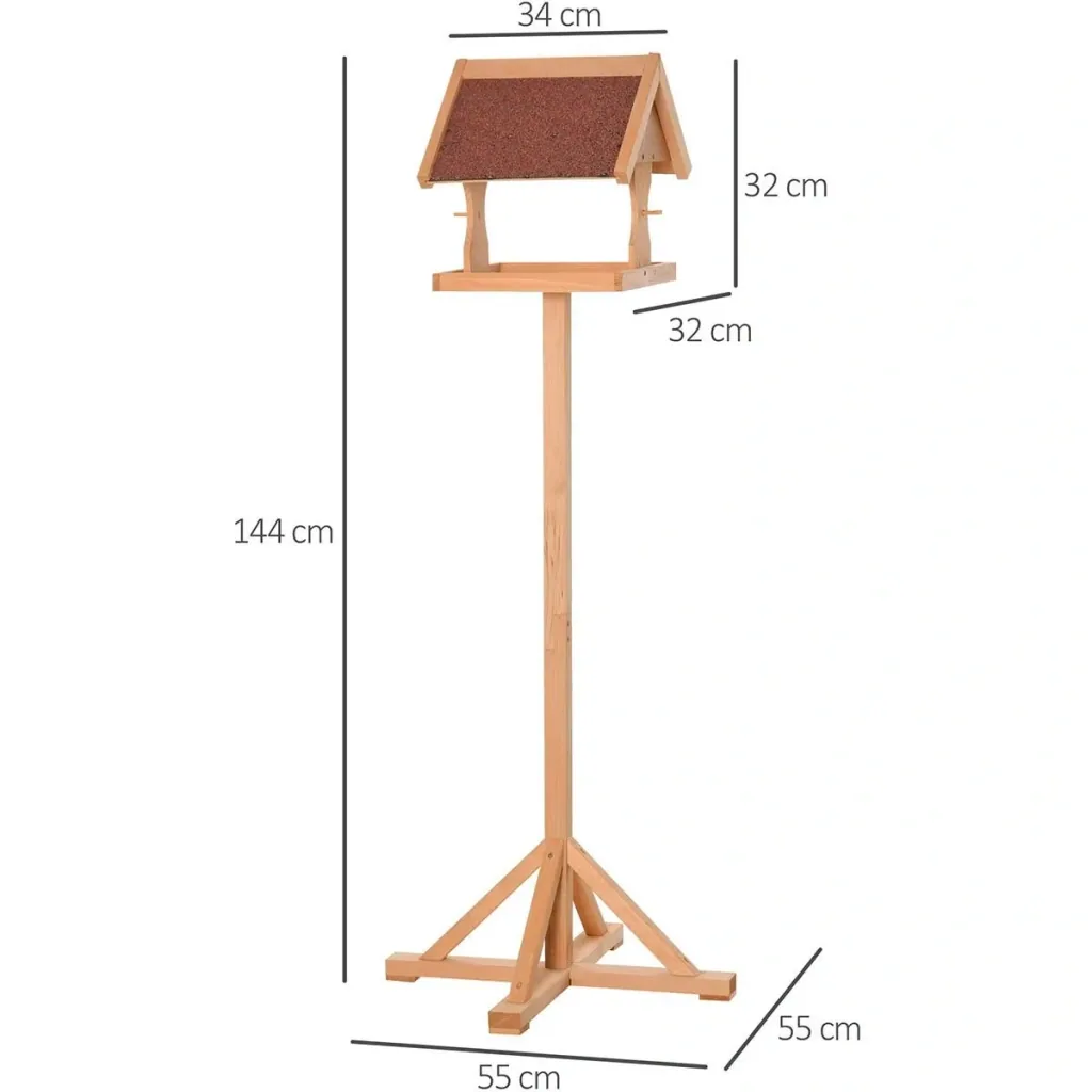 Vogelfutterhaus - Holz - Bitumendach - 55 x 55 x 14 cm