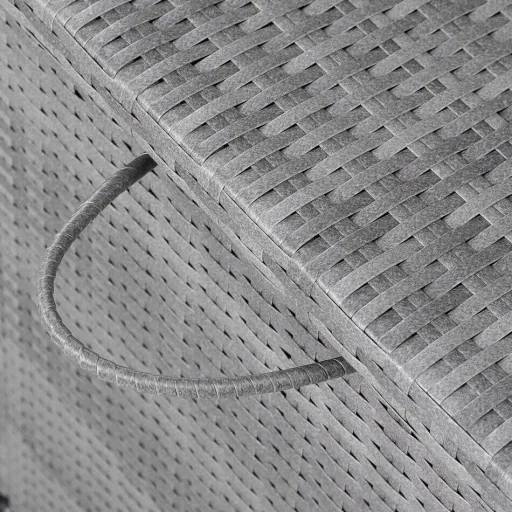 Aufbewahrungsbox Garten Poly Rattan Wasserdicht rollbar grau 122x56x61 cm