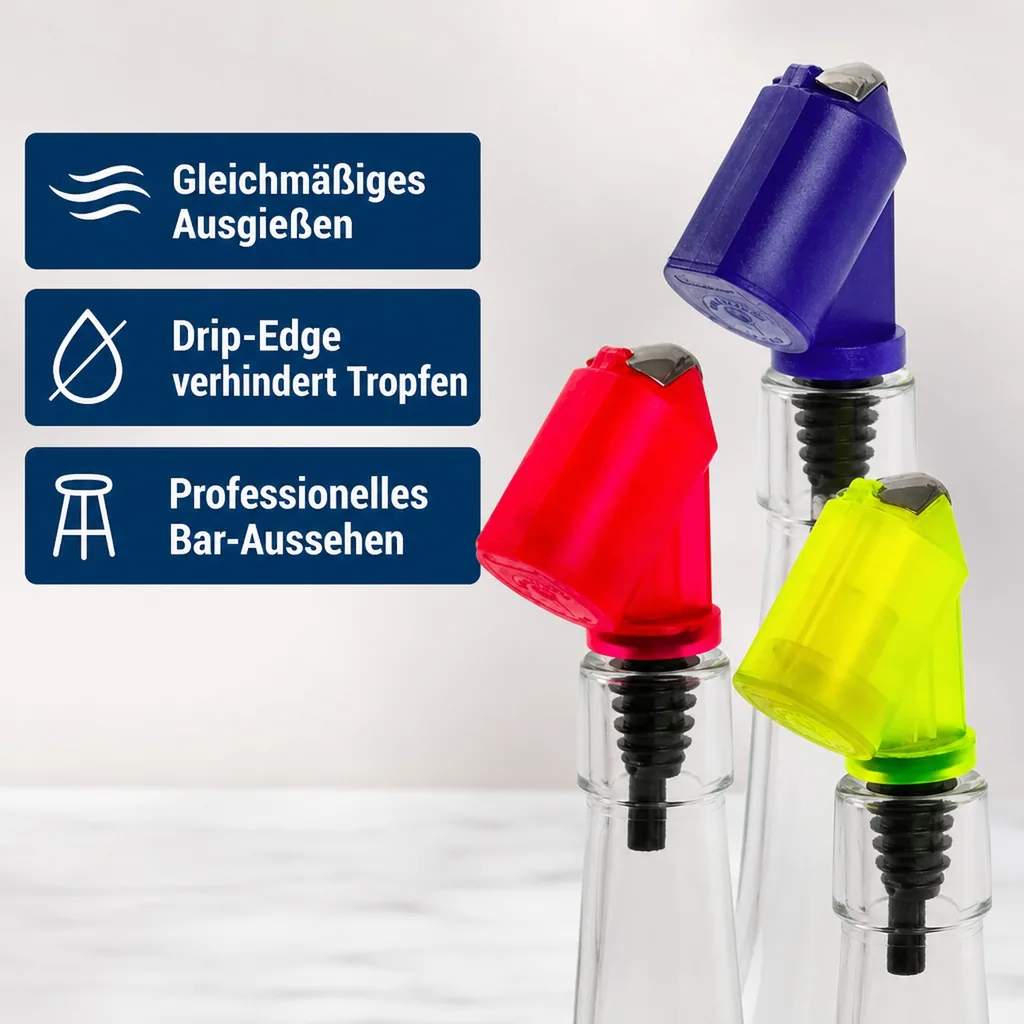 Flaschenportionierer, Ausgießer - Bottle Master 3000, rot, gelb, blau für 0,5 - 1,5 Liter Flaschen, Farbe Bottle Master 3000: blau